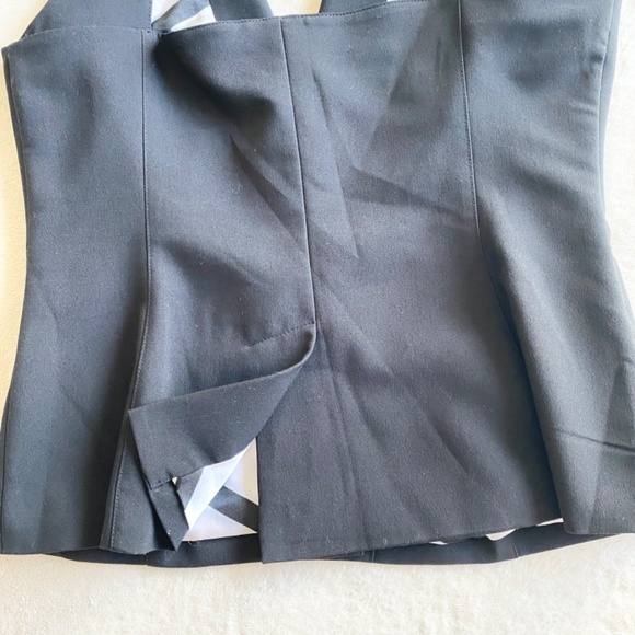 VTG BEBE Vest Waist-Coat w/ Back-keyhole Design Black - Picture 10 of 15